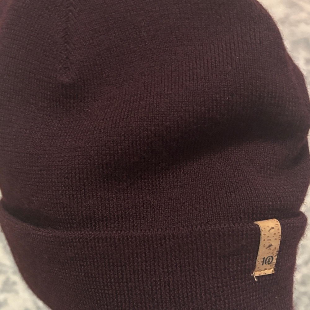 Dark Burgundy Wool Beanie - Picture 3 of 3